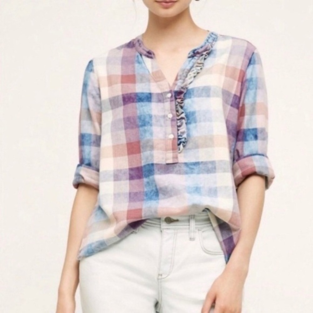 Isabella Sinclair Bleach Plaid Pullover Top
